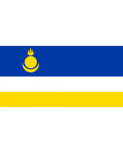 Flagge: XXXS Buryatia  |  Querformat Fahne | 0.135m² | 25x50cm 