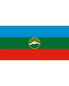 Flag: Karachay-Cherkess Republic |  landscape flag | 2.16m² | 23sqft | 100x200cm | 40x80inch 