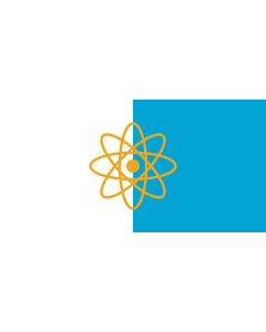 Flag: Kurchatov, Kursk oblast, Russia |  landscape flag | 1.35m² | 14.5sqft | 80x160cm | 30x60inch 
