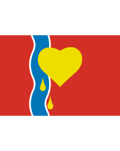 Flag: Susuman, Magadan oblast, Russia |  landscape flag | 1.35m² | 14.5sqft | 90x150cm | 3x5ft 