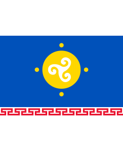 Flag: Ust-Orda Buryat Autonomous Okrug, Russia |  landscape flag | 1.35m² | 14.5sqft | 90x150cm | 3x5ft 
