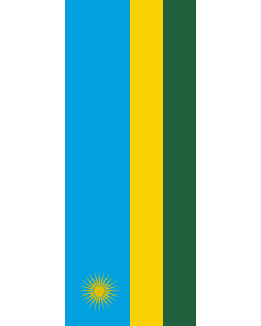 Vertical Hanging Swivel Crossbar Banner Flag: Rwanda |  portrait flag | 3.5m² | 38sqft | 300x120cm | 10x4ft 