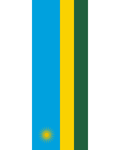 Vertical Hanging Swivel Crossbar Banner Flag: Rwanda |  portrait flag | 6m² | 64sqft | 400x150cm | 13x5ft 