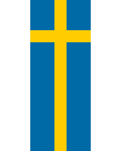Vertical Hanging Swivel Crossbar Banner Flag: Sweden |  portrait flag | 3.5m² | 38sqft | 300x120cm | 10x4ft 