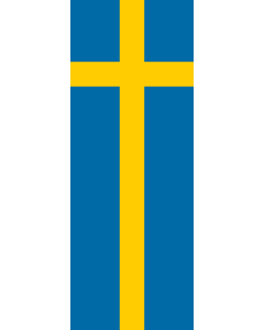 Vertical Hanging Swivel Crossbar Banner Flag: Sweden |  portrait flag | 6m² | 64sqft | 400x150cm | 13x5ft 
