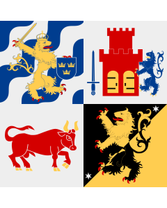 Flag: Västra Götaland County |  0.135m² | 1.5sqft | 35x35cm | 15x15inch 