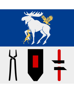 Flag: Jämtland County |  0.135m² | 1.5sqft | 35x35cm | 15x15inch 