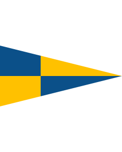 Flagge: XL Sweden - Fiskeriinspektionen | Pennant of the Swedish Fishing Inspection | Fiskeriinspektionens vimpel  |  Querformat Fahne | 2.16m² | 100x200cm 