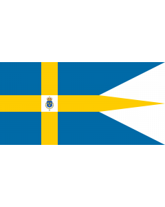 Flag: Sweden Royal lesser coa |  landscape flag | 2.16m² | 23sqft | 100x200cm | 40x80inch 