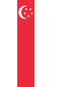 Flagge:  Singapur  |  Hochformat Fahne | 3.5m² | 300x120cm 