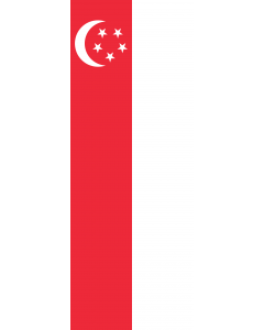 Flagge:  Singapur  |  Hochformat Fahne | 6m² | 400x150cm 