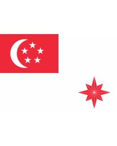 Flag: Naval Ensign of Singapore |  landscape flag | 1.35m² | 14.5sqft | 90x150cm | 3x5ft 
