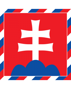 Flagge:  President of Slovakia | Штандар прэзыдэнта Славацкай рэспублікі | Prezidenta Slovenské republiky | Štandarda prezidenta Slovenskej republiky Štandarda prezidenta Slovenskej republiky má podobu červeného štvorca  |  Fahne 0.06m² | 25x25cm 
