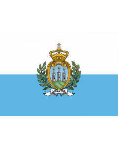 Flag: San Marino |  landscape flag | 0.7m² | 7.5sqft | 70x100cm | 2x3ft 