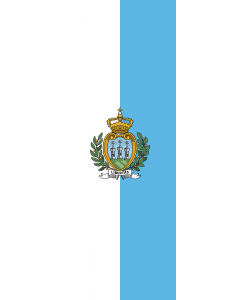 Flagge:  San Marino  |  Hochformat Fahne | 6m² | 400x150cm 