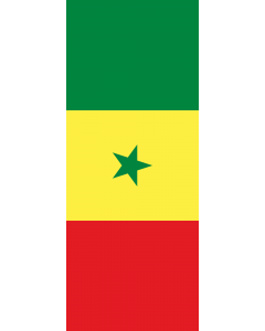 Vertical Hanging Beam Flag: Senegal |  portrait flag | 3.5m² | 38sqft | 300x120cm | 10x4ft 