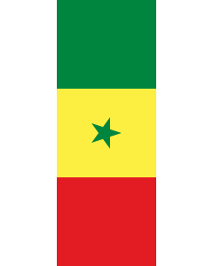Vertical Hanging Swivel Crossbar Banner Flag: Senegal |  portrait flag | 6m² | 64sqft | 400x150cm | 13x5ft 