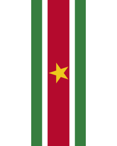 Vertical Hanging Swivel Crossbar Banner Flag: Suriname |  portrait flag | 6m² | 64sqft | 400x150cm | 13x5ft 