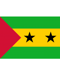 Flag: Sao Tome and Principe |  landscape flag | 0.7m² | 7.5sqft | 70x100cm | 2x3ft 