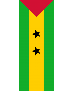 Vertical Hanging Beam Flag: Sao Tome and Principe |  portrait flag | 6m² | 64sqft | 400x150cm | 13x5ft 