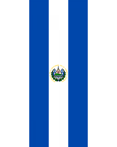Bandiera: Striscione verticale El Salvador | bandiera ritratto | 3,5&nbsp;m² | 300&nbsp;×&nbsp;120&nbsp;cm 