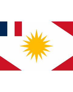 Flagge: Large Latakiya-sanjak-Alawite-state-French-colonial | One form of the flag of the Sanjak of Latakiya or Alawite state in northwest Syria under French colonial rule | Territoire autonome des Alaouites  |  Querformat Fahne | 1.35m² | 90x150cm 