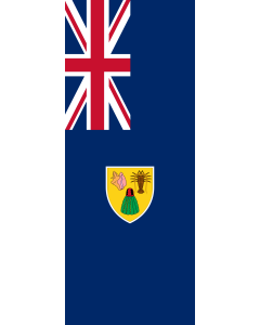 Bandera de Bandera vertical con manga cerrada para potencia  Islas Turcas y Caicos |  bandera vertical | 3.5m² | 300x120cm 