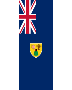 Bandera de Bandera vertical con manga cerrada para potencia  Islas Turcas y Caicos |  bandera vertical | 6m² | 400x150cm 