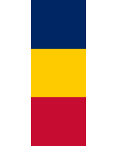 Vertical Hanging Swivel Crossbar Banner Flag: Chad |  portrait flag | 6m² | 64sqft | 400x150cm | 13x5ft 