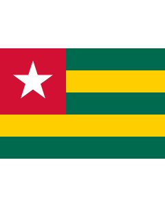 Flag: Togo |  landscape flag | 0.375m² | 4sqft | 50x75cm | 1.5x2.5ft 