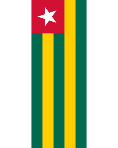 Vertical Hanging Beam Flag: Togo |  portrait flag | 6m² | 64sqft | 400x150cm | 13x5ft 