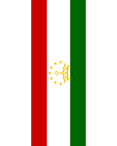 Vertical Hanging Beam Flag: Tajikistan |  portrait flag | 6m² | 64sqft | 400x150cm | 13x5ft 