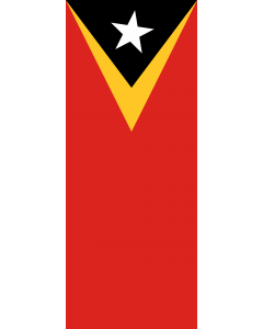 Vertical Hanging Beam Flag: Timor-Leste |  portrait flag | 3.5m² | 38sqft | 300x120cm | 10x4ft 