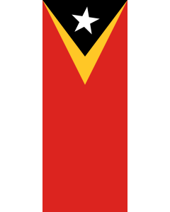 Vertical Hanging Beam Flag: Timor-Leste |  portrait flag | 3.5m² | 38sqft | 300x120cm | 10x4ft 