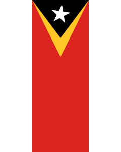 Vertical Hanging Beam Flag: Timor-Leste |  portrait flag | 6m² | 64sqft | 400x150cm | 13x5ft 