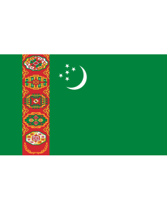 Flagge: XXL+ Turkmenistan  |  Querformat Fahne | 3.75m² | 150x250cm 