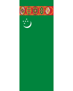 Drapeau: Turkmenistan !Turkménistan |  portrait flag | 6m² | 400x150cm 