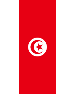 Banner-Flagge:  Tunesien  |  Hochformat Fahne | 3.5m² | 300x120cm 