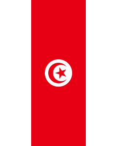 Vertical Hanging Swivel Crossbar Banner Flag: Tunisia |  portrait flag | 6m² | 64sqft | 400x150cm | 13x5ft 