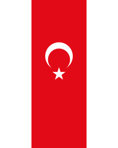Vertical Hanging Swivel Crossbar Banner Flag: Turkey |  portrait flag | 6m² | 64sqft | 400x150cm | 13x5ft 