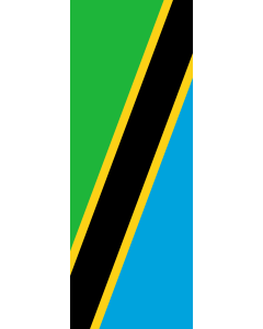 Vertical Hanging Swivel Crossbar Banner Flag: Tanzania, United Republic of |  portrait flag | 6m² | 64sqft | 400x150cm | 13x5ft 