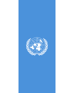 Ausleger-Flagge:  Vereinten Nationen, UN, UNO  |  Hochformat Fahne | 3.5m² | 300x120cm 