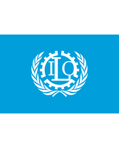 Flag: International Labour Organization |  landscape flag | 0.7m² | 7.5sqft | 70x100cm | 2x3ft 