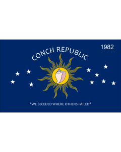 Flag: Key West, Florida Conch Republic |  landscape flag | 1.35m² | 14.5sqft | 90x150cm | 3x5ft 