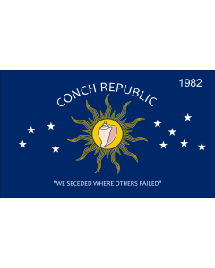 Flag: Conch Republic  Key West |  landscape flag | 1.35m² | 14.5sqft | 90x150cm | 3x5ft 