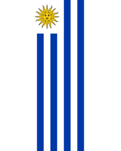 Vertical Hanging Beam Flag: Uruguay |  portrait flag | 3.5m² | 38sqft | 300x120cm | 10x4ft 