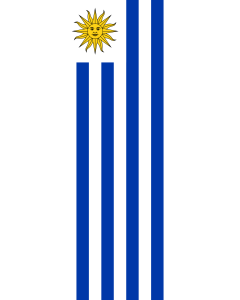 Bandera: Bandera vertical con manga cerrada para potencia Uruguay |  bandera vertical | 6m² | 400x150cm 