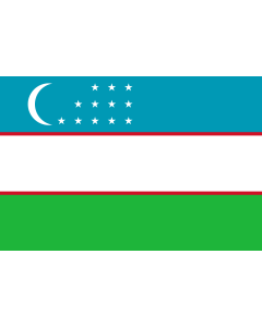 Flag: Uzbekistan |  landscape flag | 0.96m² | 10sqft | 80x120cm | 2.5x4ft 