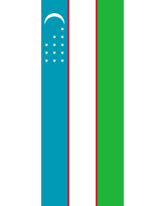 Drapeau: bannière drapau avec tunnel sans crochets Ouzbékistan |  portrait flag | 3.5m² | 300x120cm 
