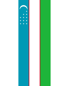 Drapeau: bannière drapau avec tunnel et avec crochets Ouzbékistan |  portrait flag | 6m² | 400x150cm 